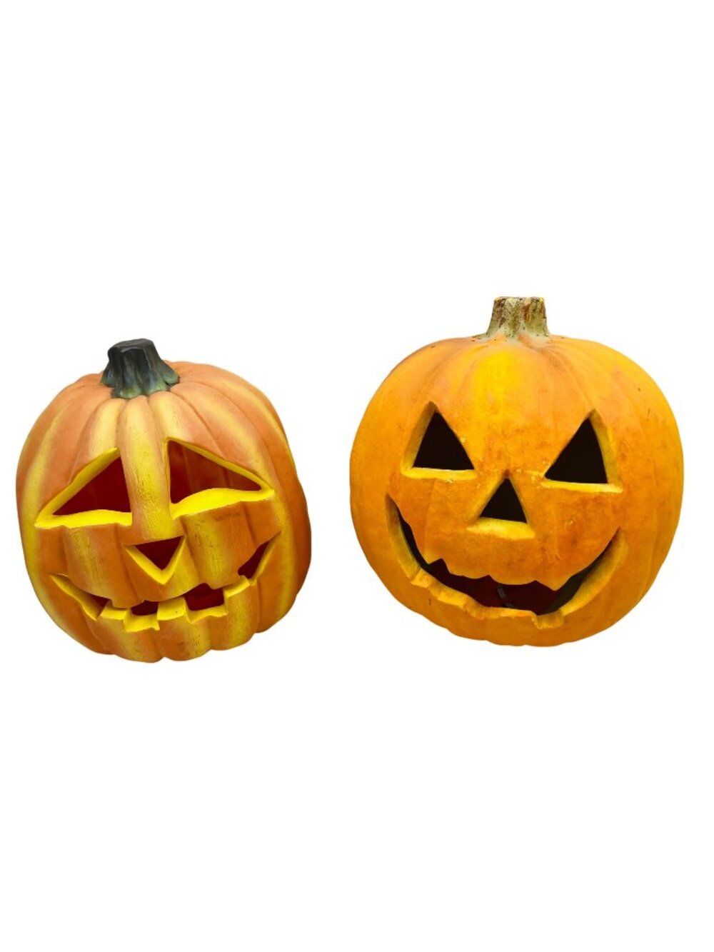 Vintage 1990's Trendmasters Light Up Pumpkin Foam Blow Mold Jack-O-Lantern Lot